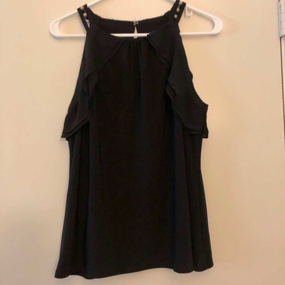 White House Black Market Black Sleeveless Blouse